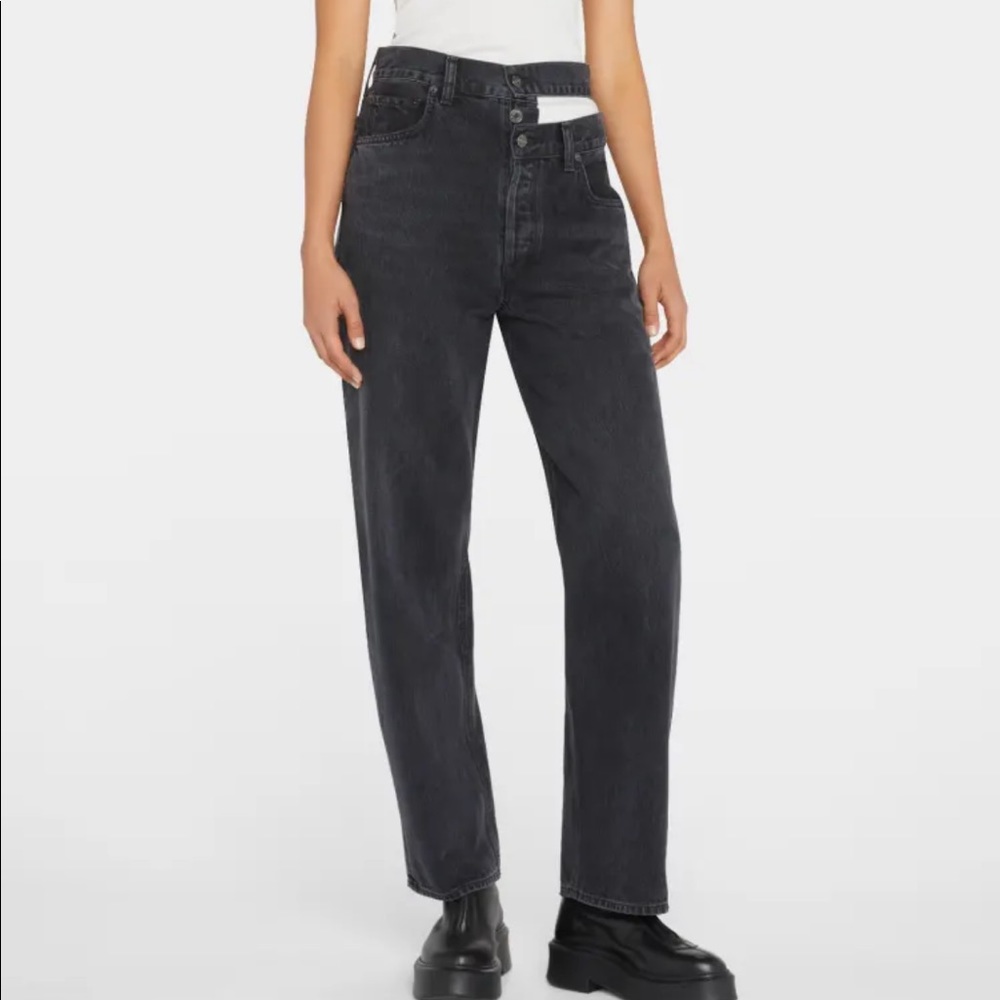 Agolde broken waistband straight leg jeans